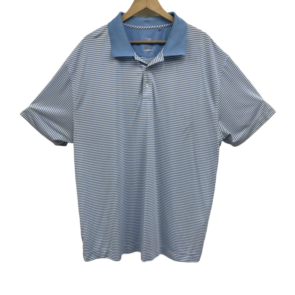 Cutter & Buck drytech‎ Blue Striped Performance Polo Shirt Mens XXL